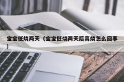 宝宝低烧两天(宝宝低烧两天后高烧怎么回事) 宝宝低烧两天(宝宝低烧两天后高烧怎么回事)